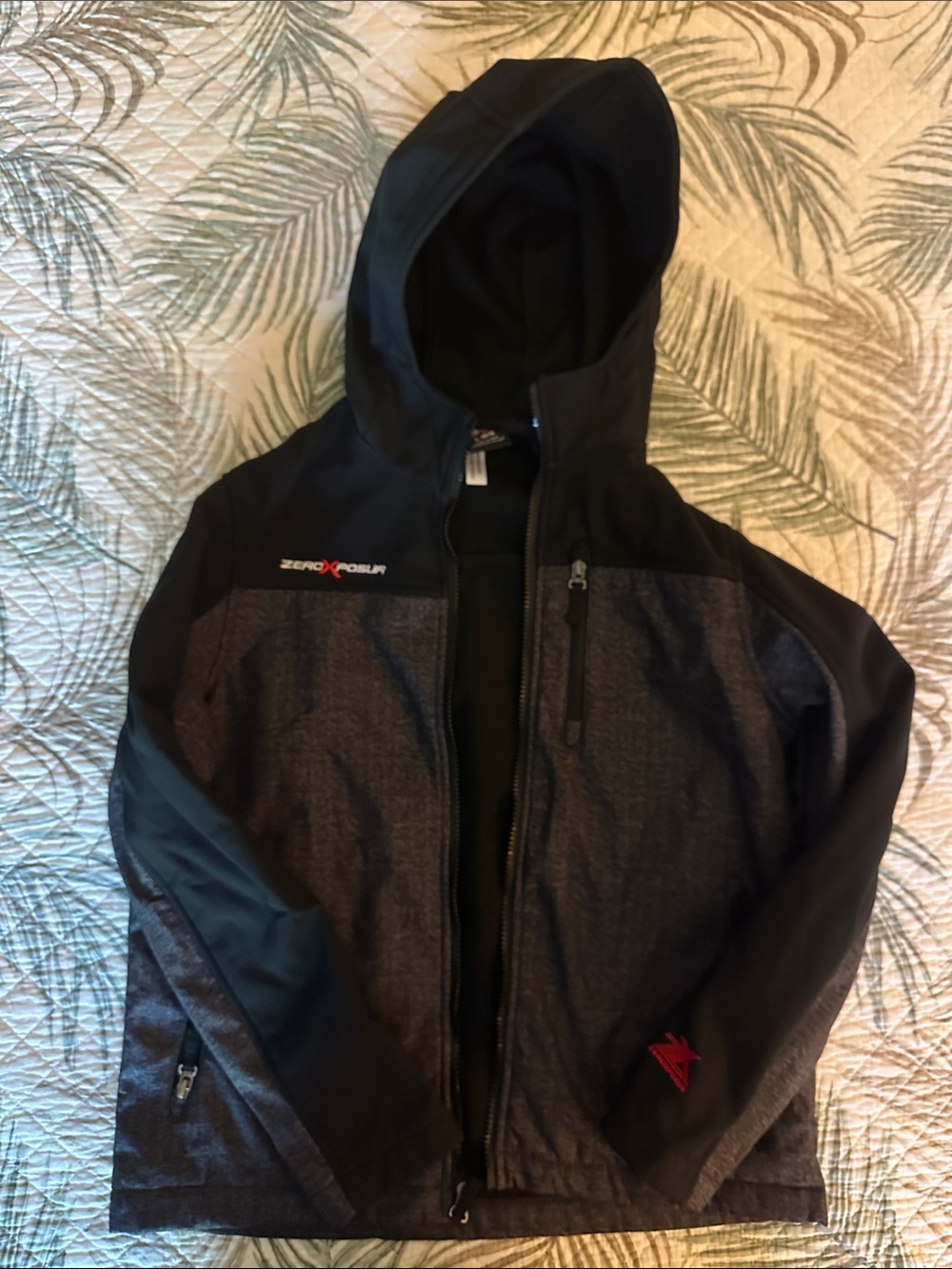 ZeroXposur Boy's Black & Charcoal Hooded Jacket